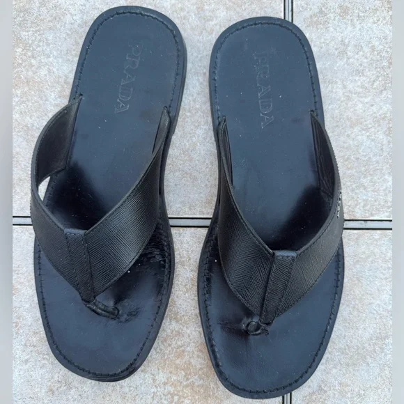 Prada Black Men's Flip-Flops